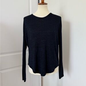 Rag‎ & Bone Heathered Navy Long Sleeve Shirt X-Small
